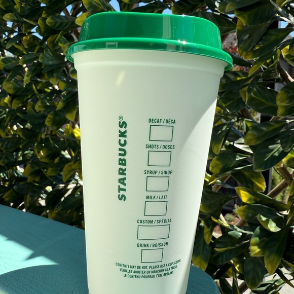 Starbucks Reusable Green and Brown Lid Coffee Cups Set of 2 - Picture 3 of 5
